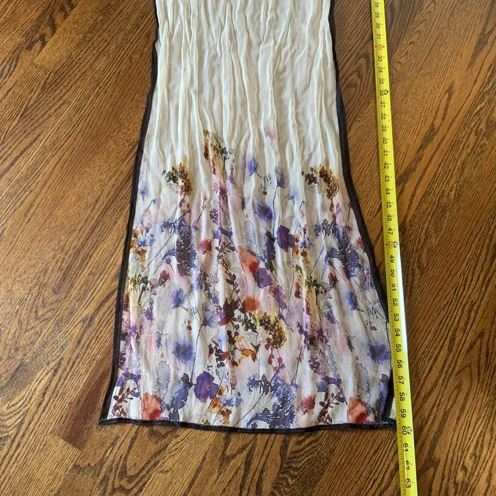 Sevya Handmade Scarf One Size Silk Floral Sheer Multicolor‎ Fairy Feminine EUC